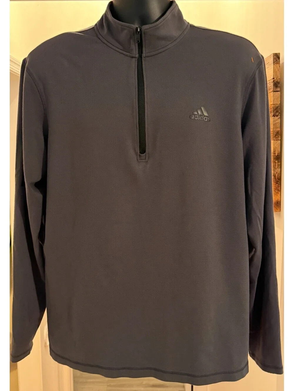 Adidas Golf 1/4 Zip Pullover Jacket Men's Large Gray Long Sleeve Mock Neck Shirt